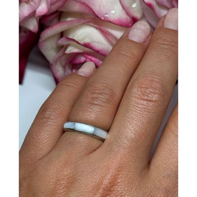 925 Sterling Silver Abalone Ring Size 5.5