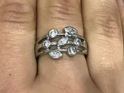 925 Sterling Silver CZ Ring Size 8