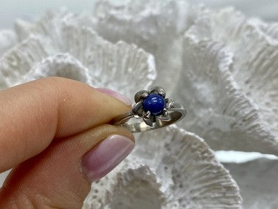 925 Sterling Silver Star Sapphire Ring Size 5.5