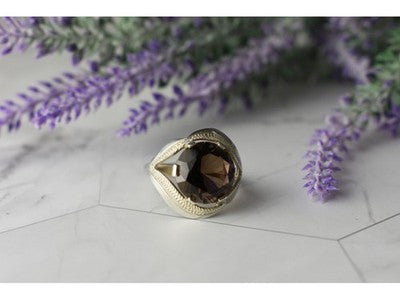 925 Sterling Silver Hessonite Ring Size 9