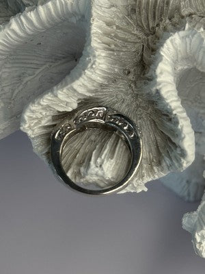 925 Sterling Silver Gold Part Emerald Ring Size 6