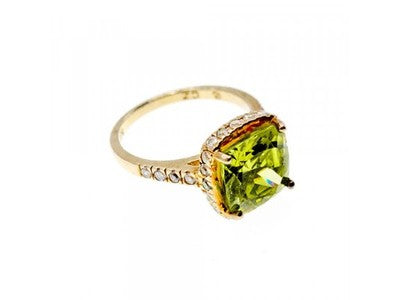 925 Sterling Silver With Gilding &CZ "Summer" Ring Size 5.5