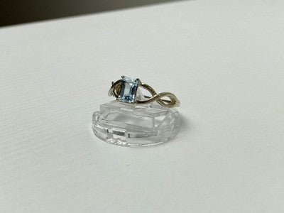 925 Sterling Silver Blue Spinel Ring Size 11.25