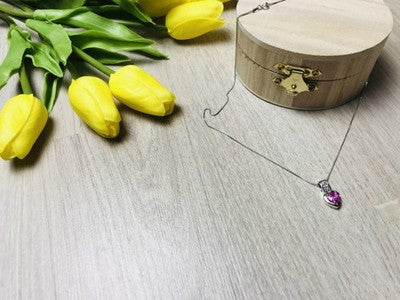 925 Sterling Silver Morganite & CZ Chain With Pendant
