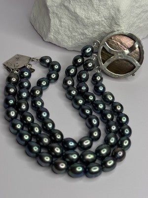 925 Sterling Silver Unique Bracelet Freshwater Pearls Lenght 8 Inch