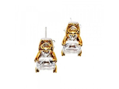 925 Sterling Silver Gold Plated White Tourmaline (Achroite) Earrings