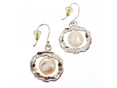 925 Sterling Silver Pearl "Shell" Earrings