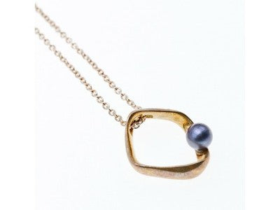 925 Sterling Silver Pearl Chain With Pendant Italy