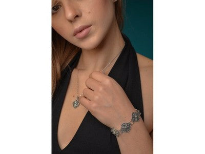 925 Sterling Silver Marcasites Heart Chain With Pendant