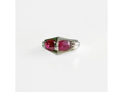 925 Sterling Silver Pink Spinel Ring Size 5.5