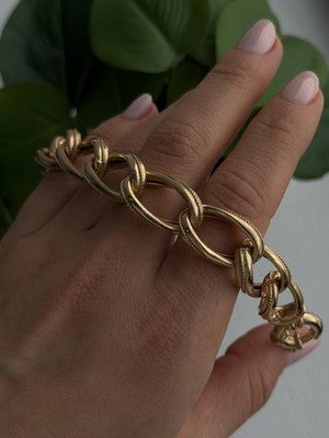 Clover Italy 925 Sterling Silver Gold Plated Bracelet 7.5