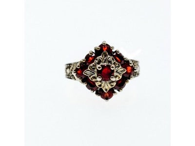 925 Sterling Silver Spessartine Ring Size 5.5