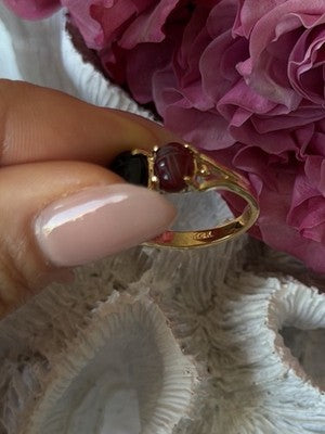925 Sterling Silver Gold Plated Carved Carnelian Onyx Jade Ring Size 7