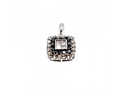 14K White Gold Sapphires & Diamonds Pendant