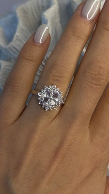 Floral 925 Sterling Silver Tanzanite Ring Size 7