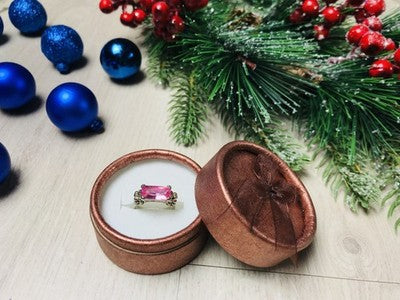 925 Sterling Silver Pink CZ Ring Size 6