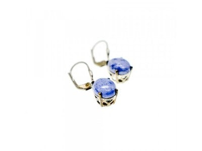 925 Sterling Silver Purple Agate Earrings