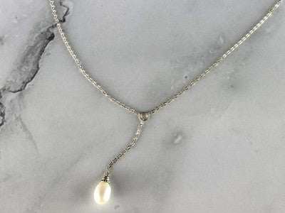 925 Sterling Silver Pearl Necklace Italy
