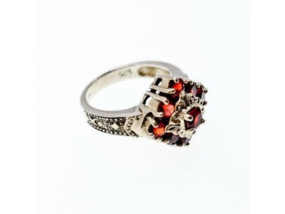 925 Sterling Silver Spessartine Ring Size 5.5