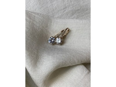 925 Sterling Silver Gold Plated CZ Earrings