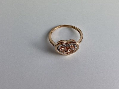 925 Sterling Silver Gold Plated Morganite Ring Size 10