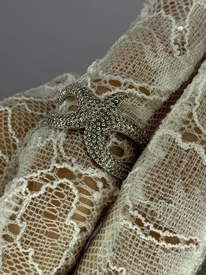 925 Sterling Silver "Sea Star" Ring Size 6-7 (Adjustable)