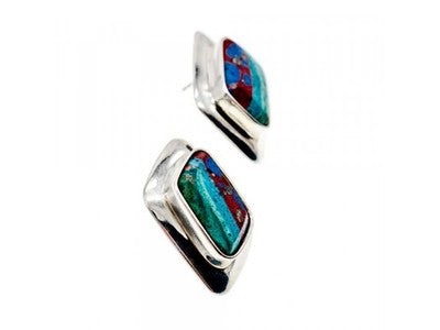 925 Sterling Silver Jasper Earrings