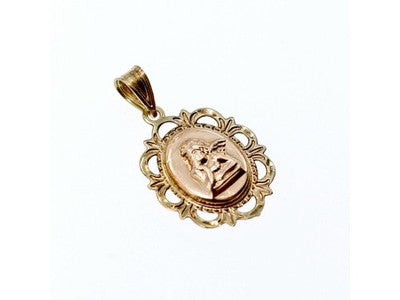 14K Yellow Gold Incense "Guardian Angel" Chain With Pendant