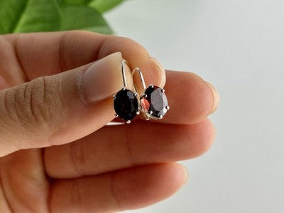925 Sterling Silver Garnet Earrings