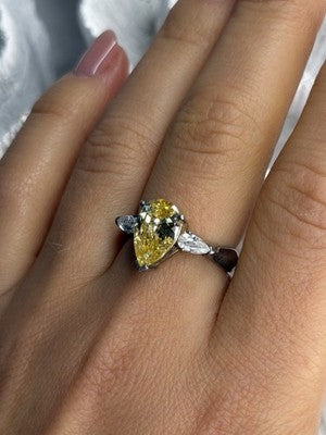 NV 925 Sterling Silver Citrine & White Spinel Ring Size 8