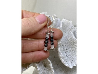 925 Sterling Silver Jewelry Glass Earrings