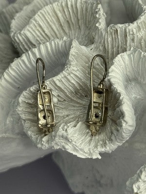 925 Sterling Silver With Gold Plated Part Earrings Length 1 Inch