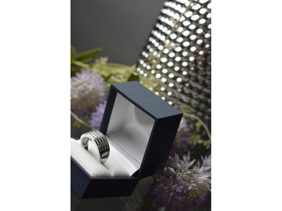 925 Sterling Silver CZ Band Ring Size 10