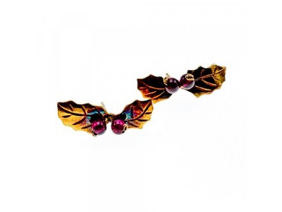 925 Sterling Silver Gold Plated Agate "Foliage" Earrings