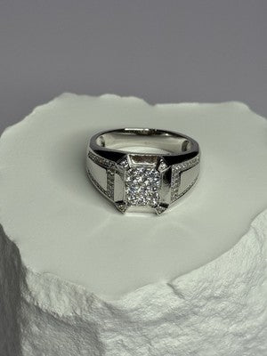 925 Sterling Silver CZ Men'S Ring Size 12