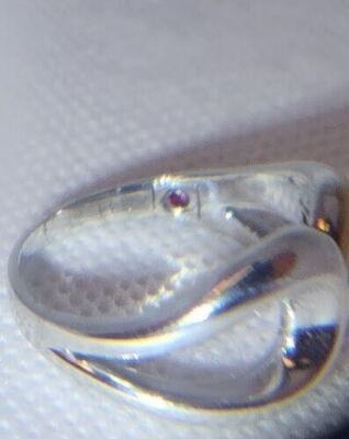 Silver Ring 925 Vintage Elle Accent Red Ruby Inside The Band Size 9