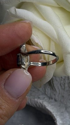 Vintage Grapevine Leaf Design 925 Sterling Silver Amethyst Ring Size 8