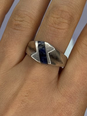 Vintage 925 Sterling Silver Sodalite Ring Size 10.5