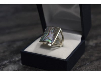 925 Sterling Silver Haliotis Ring Size 10