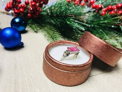 925 Sterling Silver Pink CZ Ring Size 6