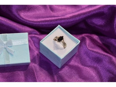 925 Sterling Silver Black Nephrite Ring Size 9