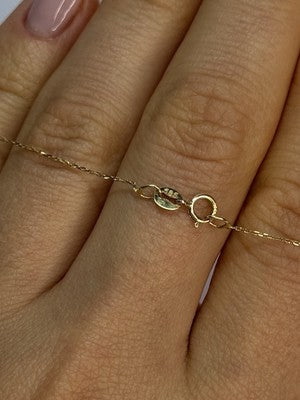 14K YELLOW GOLD CROSS EVIL EYE NECKLACE LENGTH 15 INCH