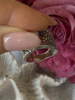 925 Sterling Silver Pearl Ring Size 6