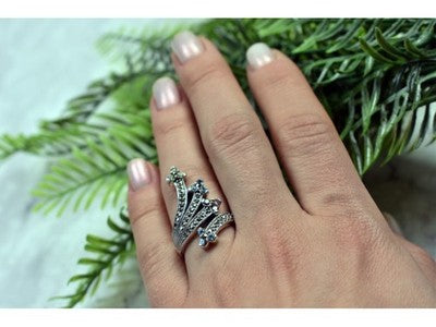 925 Sterling Silver Multi Gemstones Ring Size 7