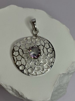 925 Sterling Silver Alexandrite Pendant Length 1.8 Inch