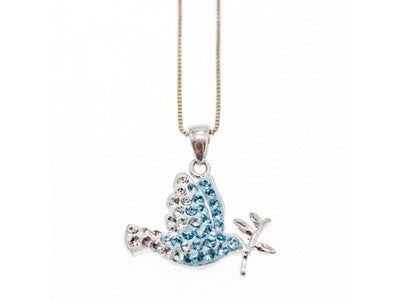 925 Sterling Silver CZ "Bird" Chain With Pendant Italy
