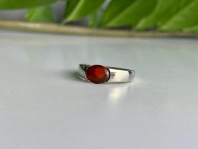 Vintage 925 Sterling Silver Agate Ring Size 7.25