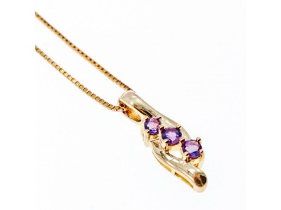 925 Sterling Silver Gold Plated Tanzanite Chain With Pendant