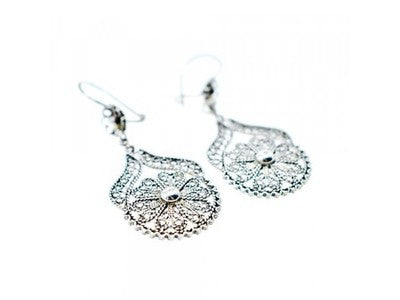 925 Sterling Silver "Lace Flowers" Earrings Turkey