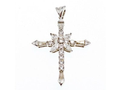 925 Sterling Silver CZ Cross Pendant